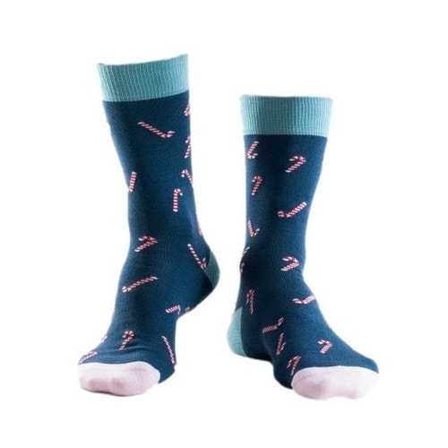Doris & Dude Candy Cane Print Socken Blau